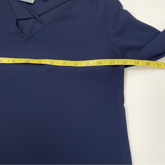 Soho Navy Blue Sheer Pull Over Blouse XS - Picture 9 of 11